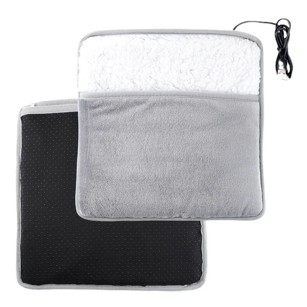 Electric Foot Heating Pad – USB Rechargeable Plush Foot Warmer with Soft Washable Cover, Cozy Winter Foot Warming Mat for Home & Bedroom