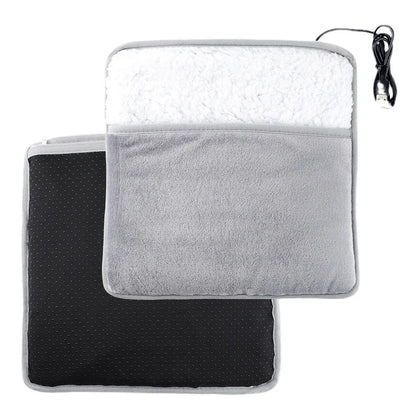 Electric Foot Heating Pad – USB Rechargeable Plush Foot Warmer with Soft Washable Cover, Cozy Winter Foot Warming Mat for Home & Bedroom