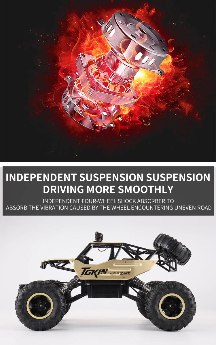Oike Coche teledirigido 4x4 todoterreno 4WD RC Rock Crawler, coche RC de carreras y drifting todoterreno para niños y adultos