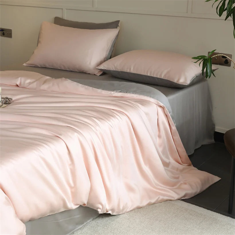 100% Mulberry Silk Bedding Set – Luxury Duvet Cover, Bed Sheet & Pillowcase Set