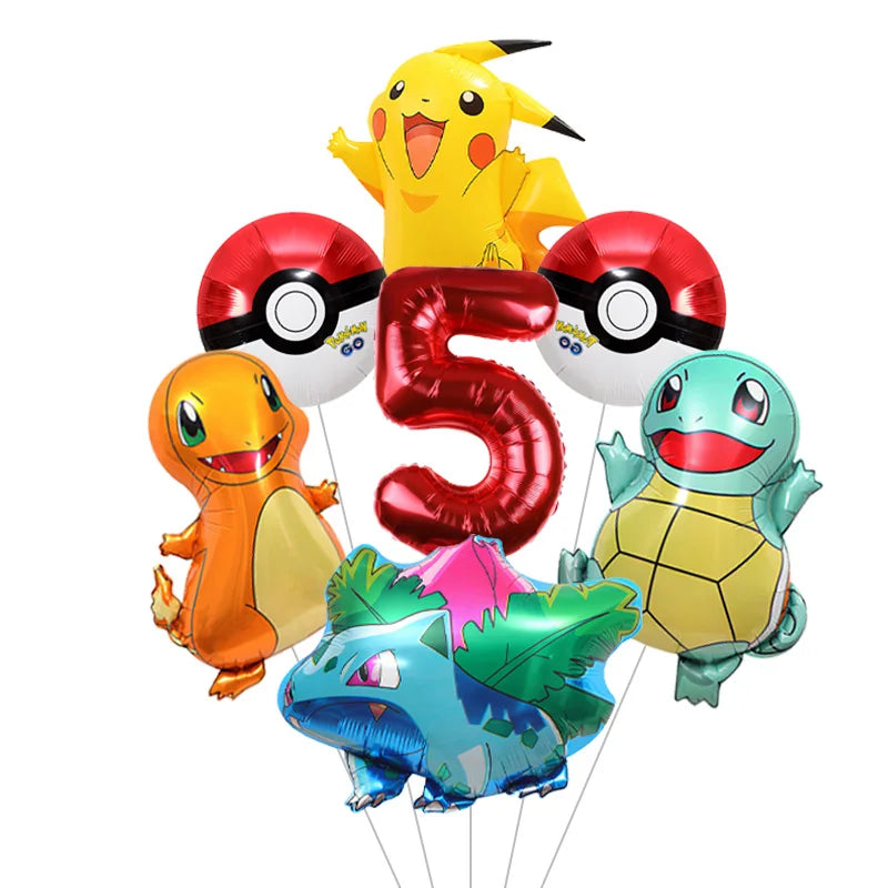 Cartoon Pikachu Shaped Foil Balloons – Aluminum Film Balloons for Indoor & Outdoor Party Decorations