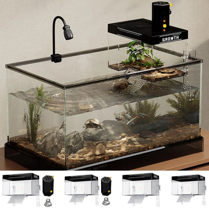 Turtle Tank Basking Platform with Ramp – Over-Tank Reptile Resting Land & Habitat Accessory for Turtles, Easy Climbing & Basking