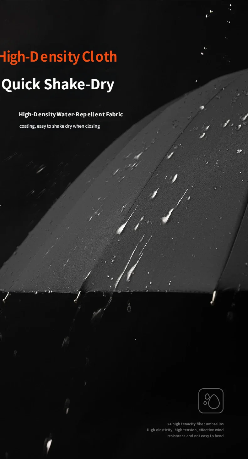 Paraguas extragrande a prueba de viento – Paraguas automático de lluvia con doble capa y 24 varillas, resistente a tormentas, para uso familiar y exterior