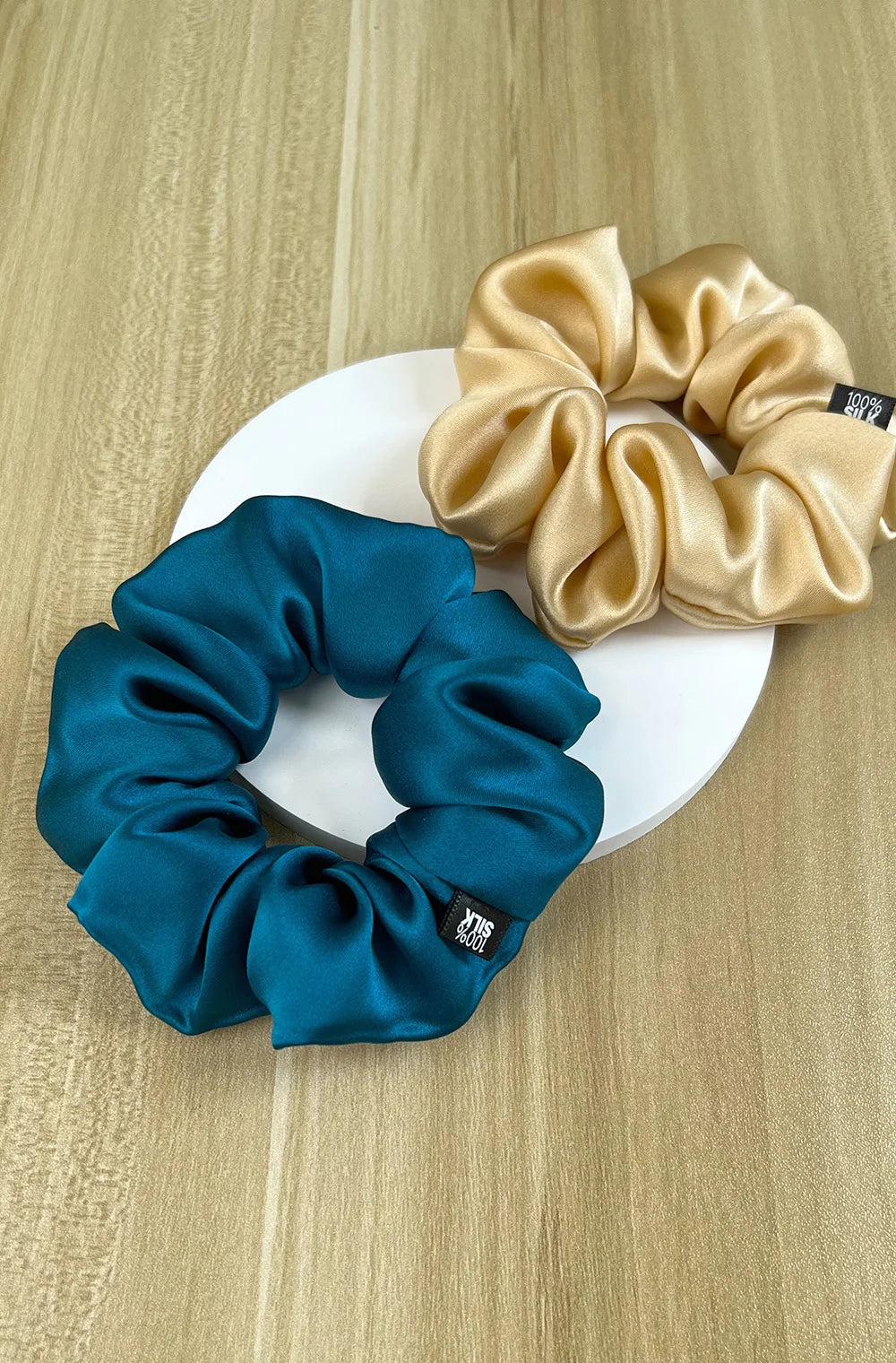 Goma para el pelo 100% seda Mulberry – 19 Momme, elástico grande para mujeres y niñas | Accesorio de lujo de seda para coleta
