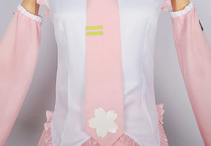 Hatsune Miku Cosplay Costume – Sakura Cherry Blossom Outfit with Wig (Girls Halloween Performance Set)
