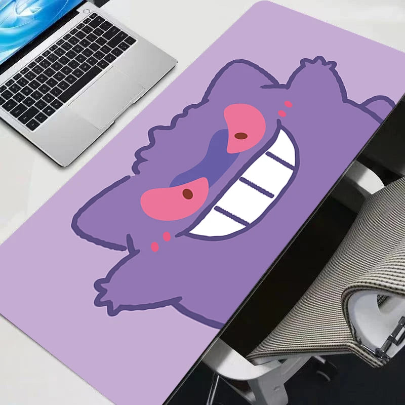 Gengar-Inspired Kawaii Gaming Mouse Pad XXL | Purple Ghost Character Desk Mat for Keyboard & PC Setup