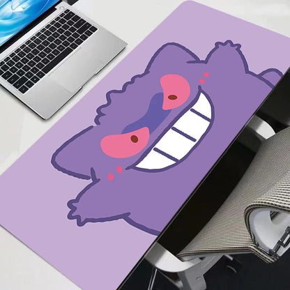 Gengar-Inspired Kawaii Gaming Mouse Pad XXL | Purple Ghost Character Desk Mat for Keyboard & PC Setup