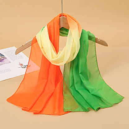 Women's Printed Chiffon Scarf Shawl – Lightweight Silk-Feel Long Wrap for Beach, Travel & Outdoor Wear, Fashion Headband Accessory