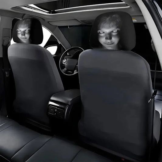 2 Fundas para Reposacabezas de Coche de Halloween con Temática de Terror – Fundas Elásticas Universales a Prueba de Polvo para Protección de Asientos