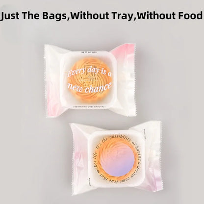 LBSISI Life 100 bolsas para galletas de luna – Bolsas de plástico transparentes para empaques de regalo caseros para festivales, galletas y crujientes de yema de huevo