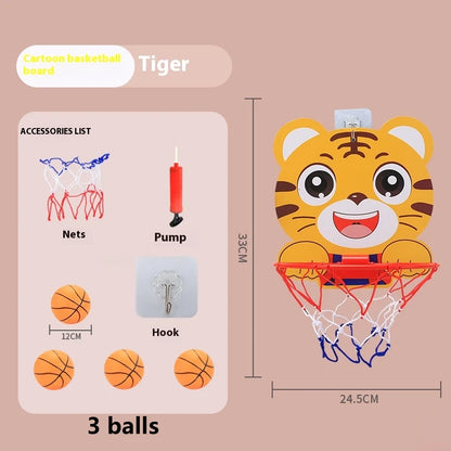 Children’s Version Vertical Adjustable Lifting Basketball Rack – Outdoor & Indoor Sports Cartoon Rebound Parent-Child Interactive Toy