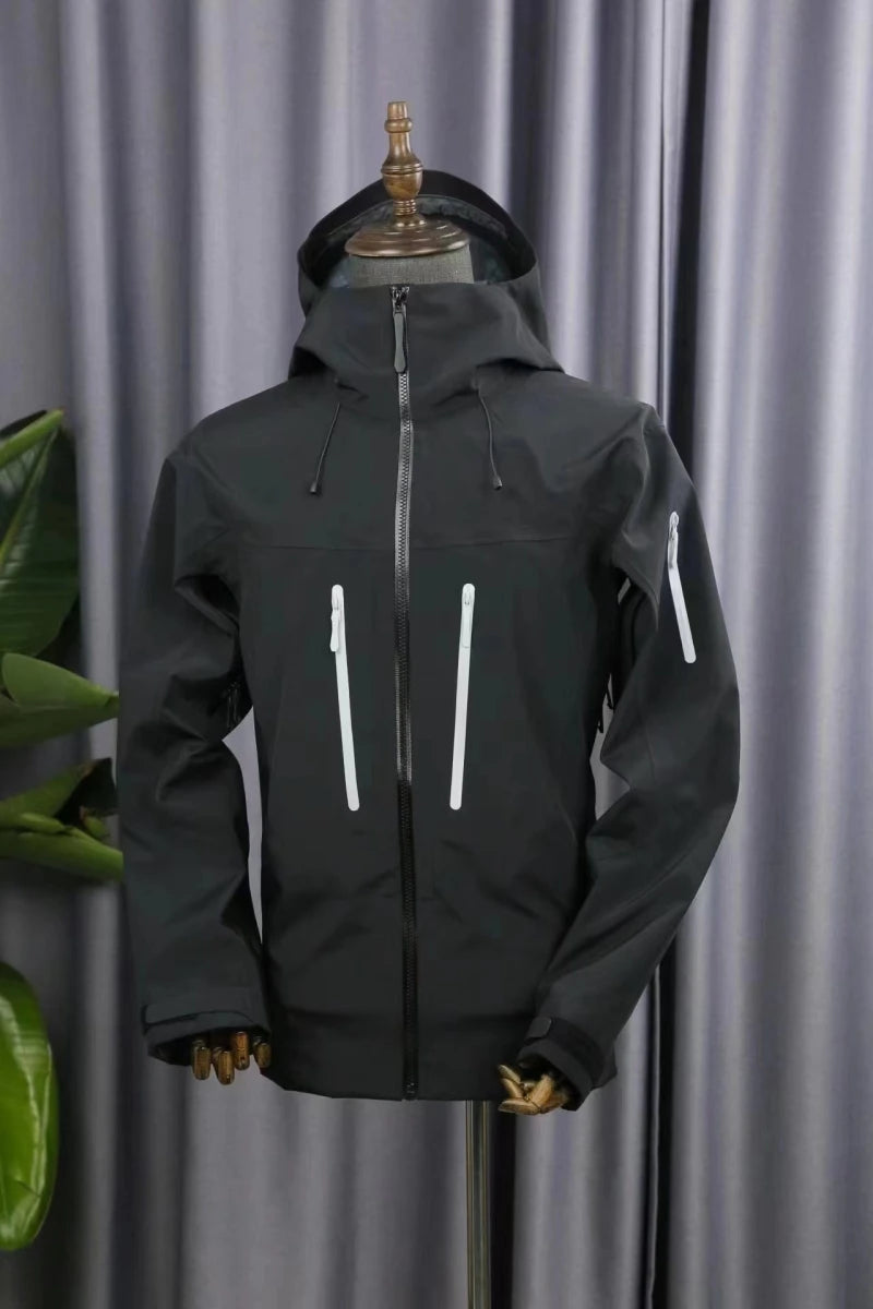 ARC SV 3-Layer Waterproof Hiking Jacket – Unisex Windproof Camping, Ski & Outdoor Shell Coat with Embroidered Bird Logo