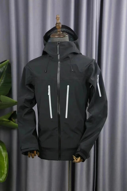 ARC SV 3-Layer Waterproof Hiking Jacket – Unisex Windproof Camping, Ski & Outdoor Shell Coat with Embroidered Bird Logo