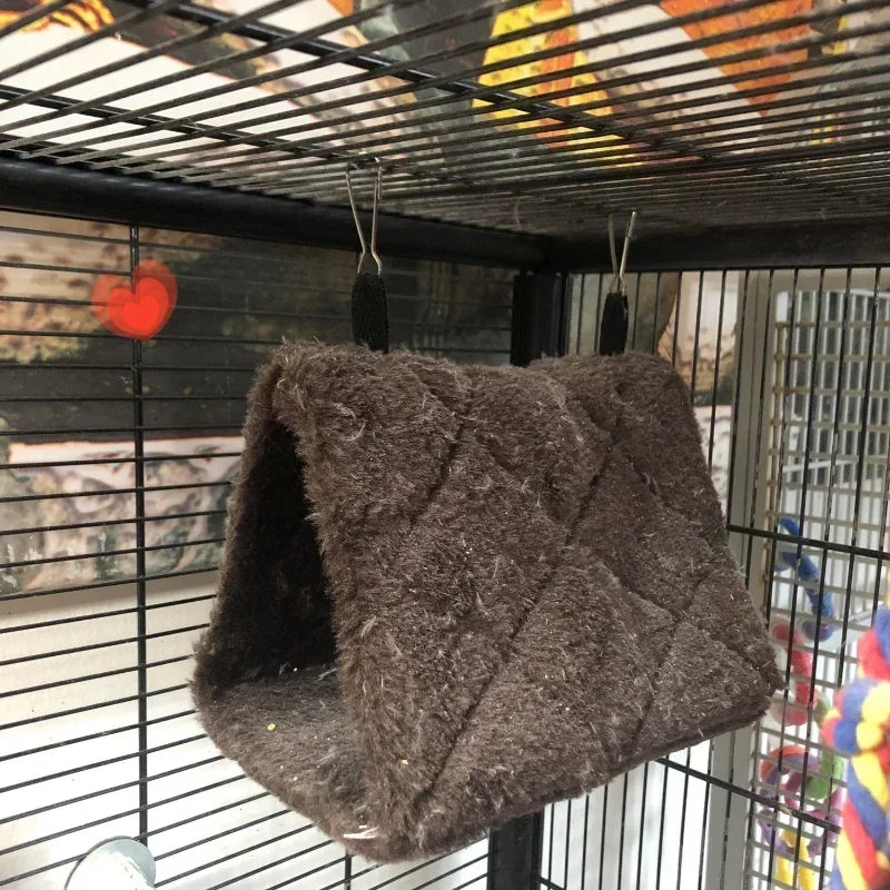 Pet Bird Parrot Cage Hammock – Warm Hanging Hut Tent Bed with Cozy Sleeping Cave for Parrots & Small Birds, Cage Decoration