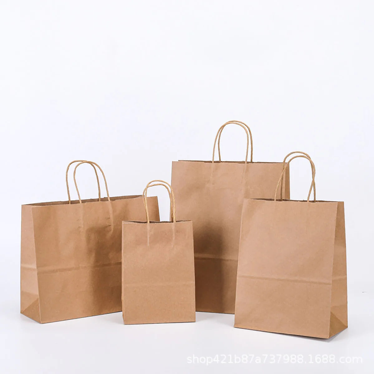 10PCS Kraft Paper Gift Bags with Handles – Shopping Bags for Clothing, Weddings, Christmas, Retail Packaging & Party Gift Favors