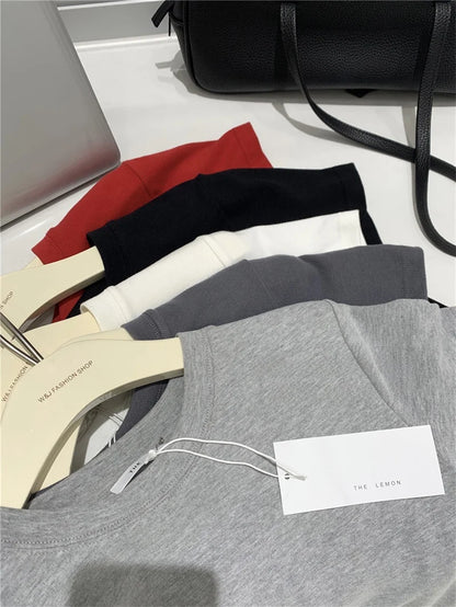 Women's Loose Short-Sleeve T-Shirt – Korean-Style Round-Neck Basic Base Layer Top, Polyester-Cotton Casual Inner Wear for Summer & Commuting