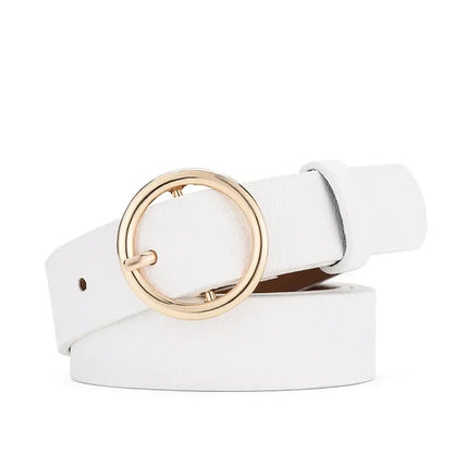 Women's PU Leather Belt Adjustable Pin Buckle Waist Belt for Jeans, Skirts & Dresses