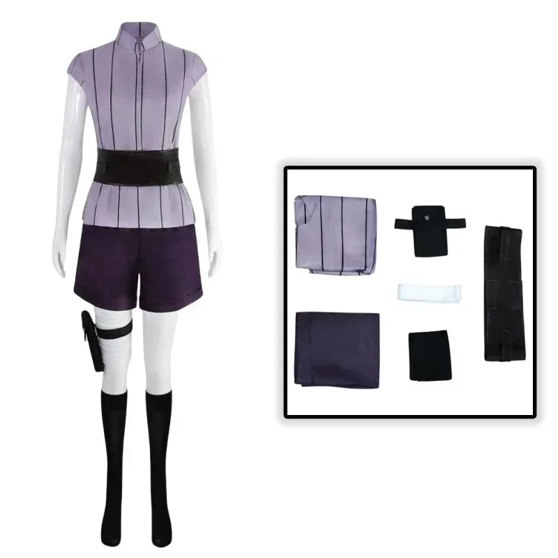 Hinata Hyuga Cosplay Costume – Anime Ninja Outfit (Halloween Party Performance Set)