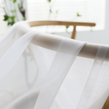 Cortinas de tul blanco transparente modernas – Paneles transparentes para ventanas de sala de estar y dormitorio