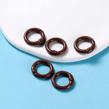 5-Piece Metal Spring O-Ring Carabiner Keychain Clips – Openable Round Buckle Connectors for DIY Keychains, Dog Chains & Jewelry Making