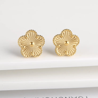 Stainless Steel Five Leaf Flower Clover Bracelet for Women Girls Adjustable Laser Petal Classic Brand Jewelry Gift