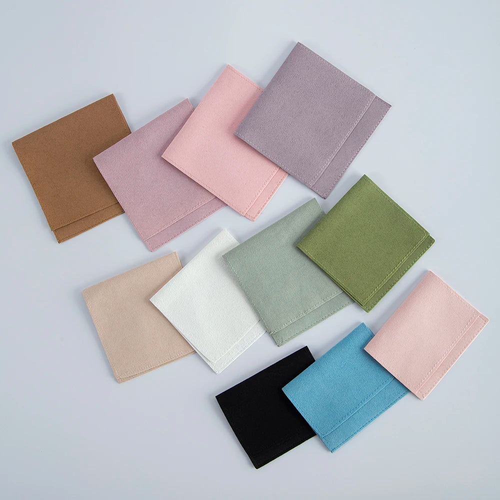 5PCS Microfiber Velvet Jewelry Gift Bags – Soft Pouches for Earrings, Necklaces, Wedding Favors, Christmas, Candy & Gift Packaging