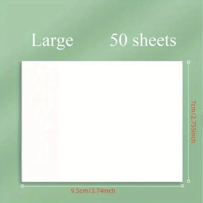 50 Sheets Transparent Waterproof Sticky Notes – Self-Adhesive Memo Pad, Clear Marker Labels for School, Office, Journaling & Stationery Use