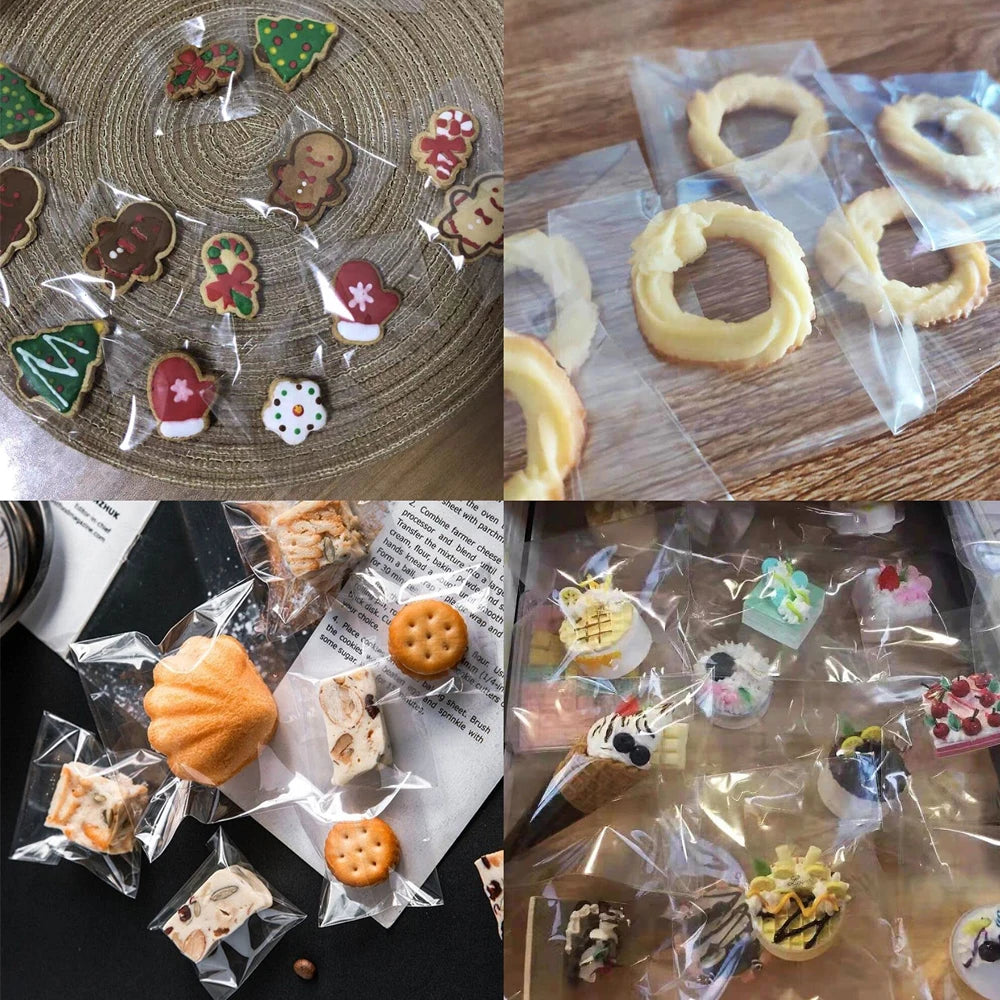 100/1000PCS Bolsas OPP transparentes autoadhesivas – Bolsas de celofán transparentes para joyería, regalos, galletas y dulces | Bolsas de plástico resellables