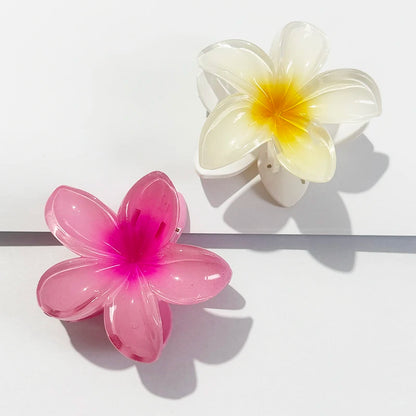Pinzas de pelo hawaianas con diseño floral degradado – Pasadores grandes florales tropicales para mujer | Accesorios de moda para el pelo para vacaciones en la playa