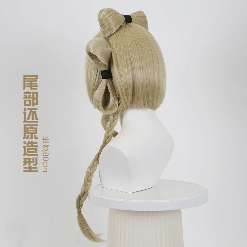 Sufi-Bi Inspired Cosplay Wig – Synthetic Hair with Realistic Scalp & Butterfly Clip Hairpiece