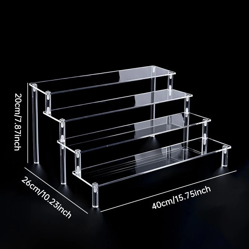 Support d'affichage en acrylique – Présentoir organisateur transparent à 1-5 niveaux pour parfums, poupées, figurines et objets de collection