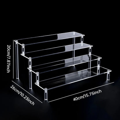 Support d'affichage en acrylique – Présentoir organisateur transparent à 1-5 niveaux pour parfums, poupées, figurines et objets de collection