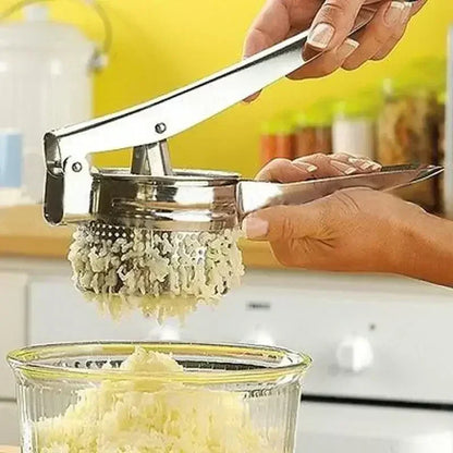 Stainless Steel Potato Masher & Ricer – Manual Food Press for Mashed Potatoes, Fruit & Vegetable Puree, Kitchen Squeezer Tool