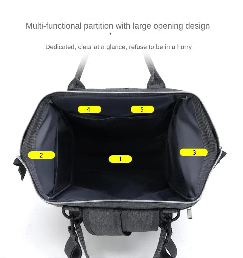 Large Capacity Baby Diaper Backpack with Stroller Hanging Bag & Changing Mat – Waterproof Maternity Nursing Bag for Moms
