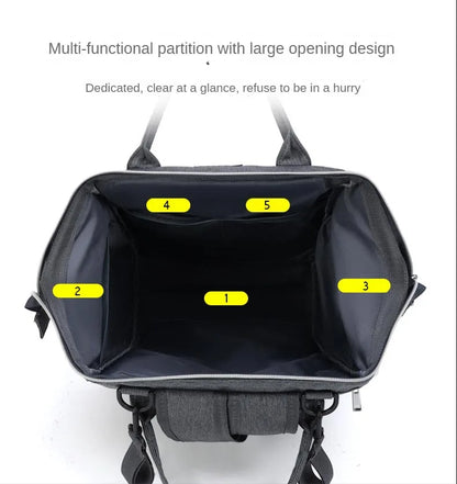 Large Capacity Baby Diaper Backpack with Stroller Hanging Bag & Changing Mat – Waterproof Maternity Nursing Bag for Moms