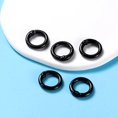 5-Piece Metal Spring O-Ring Carabiner Keychain Clips – Openable Round Buckle Connectors for DIY Keychains, Dog Chains & Jewelry Making