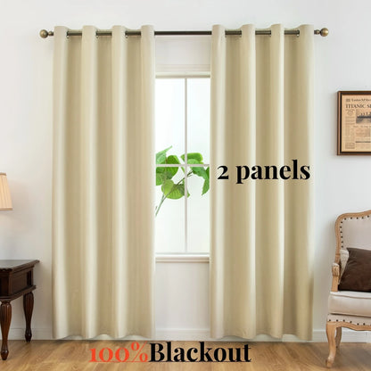 Paquete de 2 cortinas 100% opacas – Paneles de ventana térmicos con forro opaco