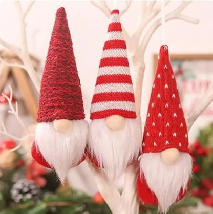3PCS Swedish Handmade Plush Gnome Christmas Ornaments – Cute Hanging Decorations for Xmas Tree, Home, Holiday Party & Festive Decor