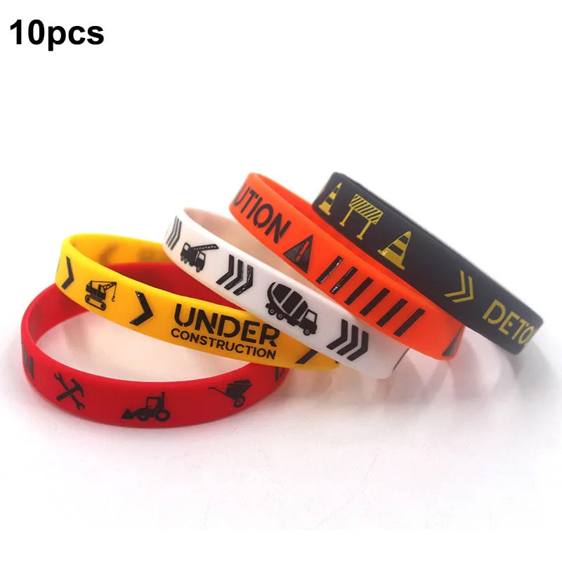 Construction Truck Slap Bracelets – Kids' Engineering-Themed Wristbands for Construction-Themed Birthday Parties, Party Favors & Goodie Bag Fillers