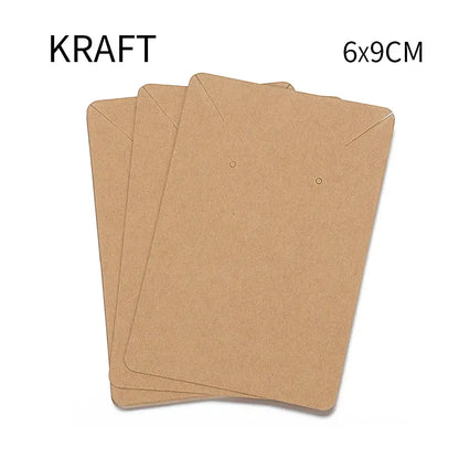 50PCS 6×9cm Blank Kraft Jewelry Display Cards for Necklaces, Earrings, Ear Studs & Jewelry Packaging