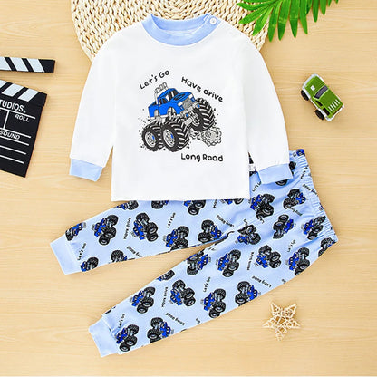 Little Maven Kids' Cotton Clothing Set – Boys & Girls Christmas T-Shirt Top & Pants Outfit for Autumn & Winter, 2-Piece Children's Clothes
