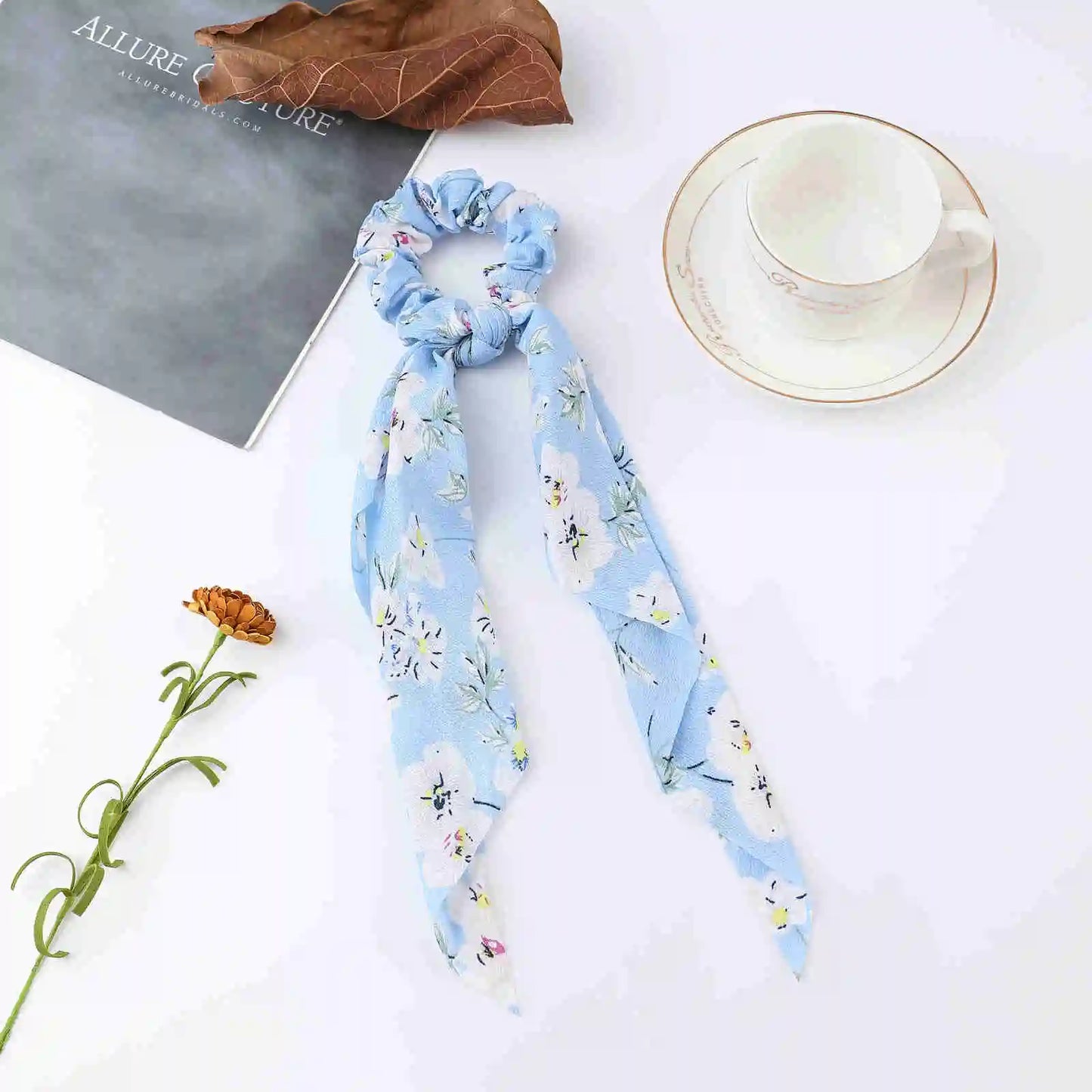 Korean Dots Scrunchie Hair Tie – Long Scarf Ponytail Elastic Hair Band for Women | Sweet Fashion Hair Accessories