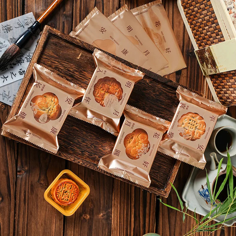 LBSISI Life 100 bolsas para galletas de luna – Bolsas de plástico transparentes para empaques de regalo caseros para festivales, galletas y crujientes de yema de huevo