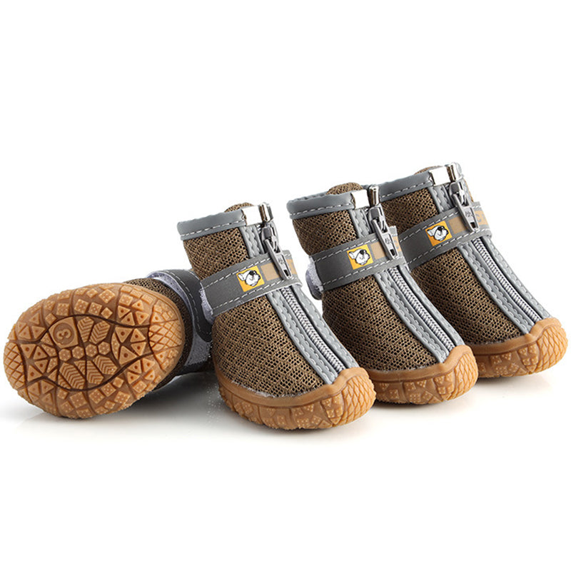 Bottes pour chien à semelles antidérapantes – Chaussures de protection des pattes chaudes et respirantes pour la marche et la randonnée en extérieur
