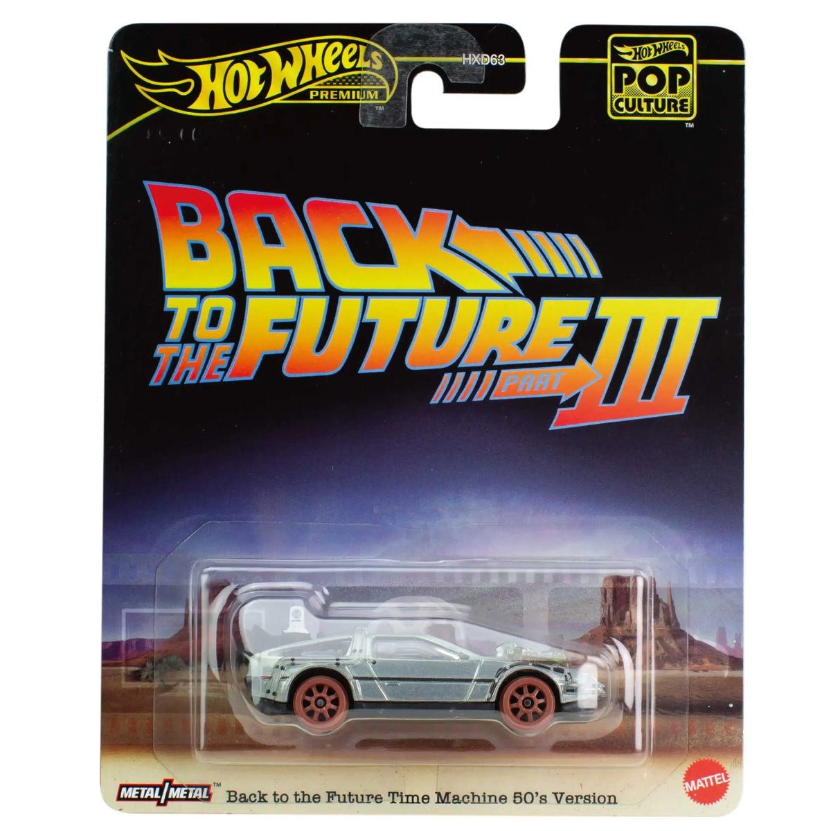Hot Wheels Premium Back to the Future Time Machine – 1:64 Scale Diecast Car, Pop Culture Collectible Toy & Gift for Boys