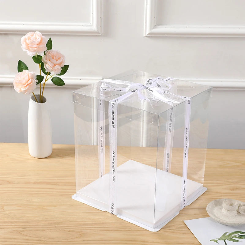 Boîte Cadeau Transparente pour Gâteaux, pour Boulangeries, Desserts, Mariages, Anniversaires et Emballages de Fête