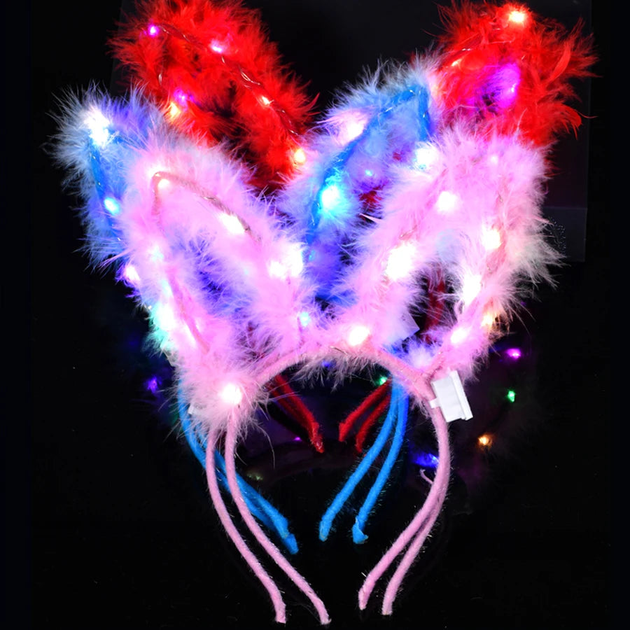 Serre-tête lumineux LED Oreilles de Chat & Lapin – Bandeau lumineux pour Anniversaires, Festivals & Mariages