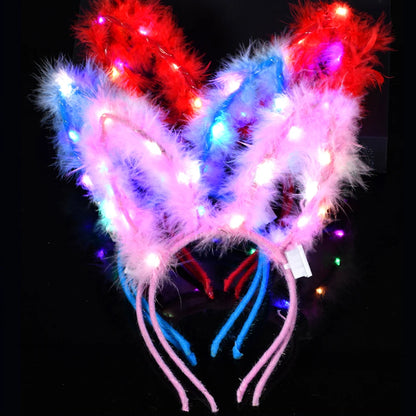 Serre-tête lumineux LED Oreilles de Chat & Lapin – Bandeau lumineux pour Anniversaires, Festivals & Mariages