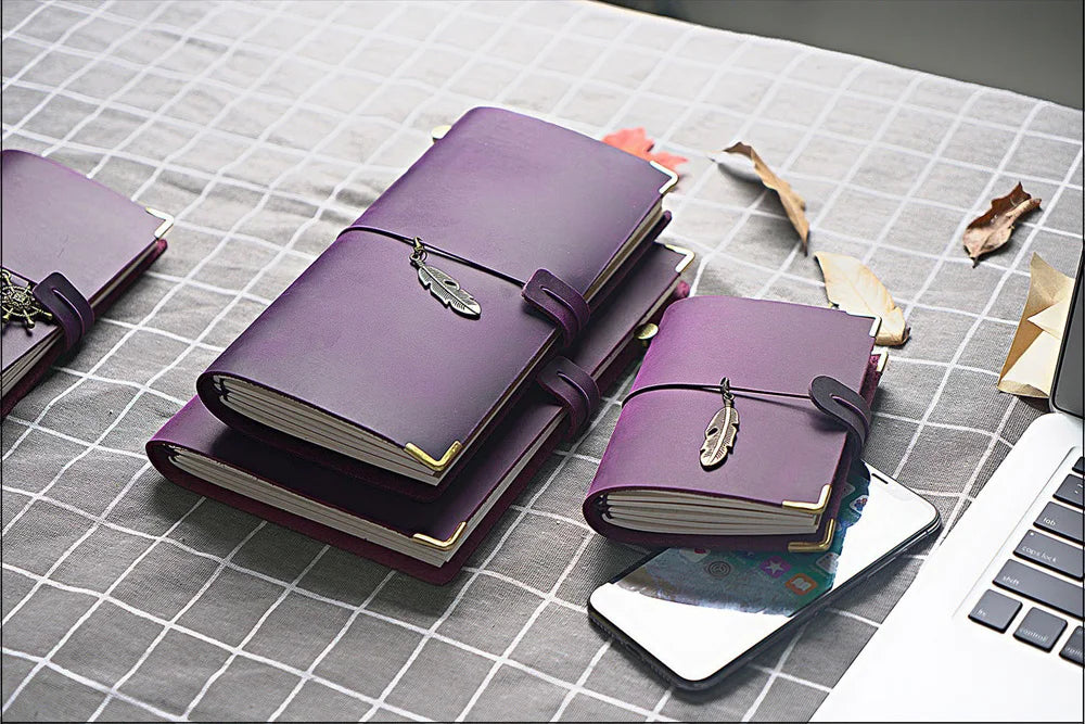 Genuine Leather Refillable Travel Journal – Handmade Retro Diary, Sketchbook & Notebook