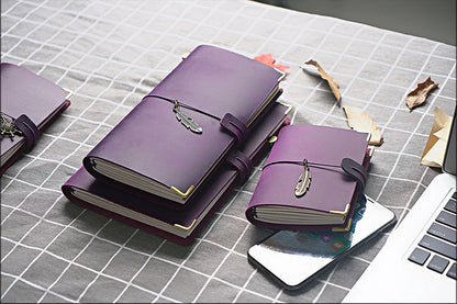 Genuine Leather Refillable Travel Journal – Handmade Retro Diary, Sketchbook & Notebook